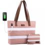 LOVEVOOK 2pc/set Carry on Casual Waterproof Oxford School bookBag 15.6 In Handbag Purse Shoulder bag Work Laptop Tote Bag Women