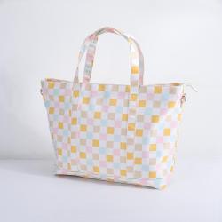 Factory Custom Colorful Checkered Waterproof Nylon Shoulder Tote Girls Shopping Work Travel Custom Tote Bag Women's Tote Bags