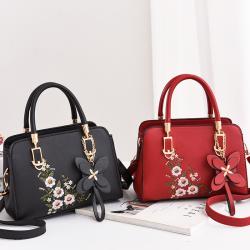 Fresh Sweet Women Appliques Flowers Handbags wholesale women handbags Girl Pure Color Zipper Square Handbag