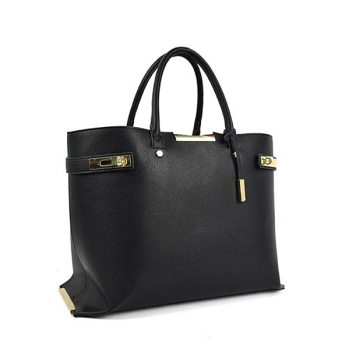 2021 Wholesale Classic Design Black Fashion Tote Bag Custom Logo Leather Handbags for Women