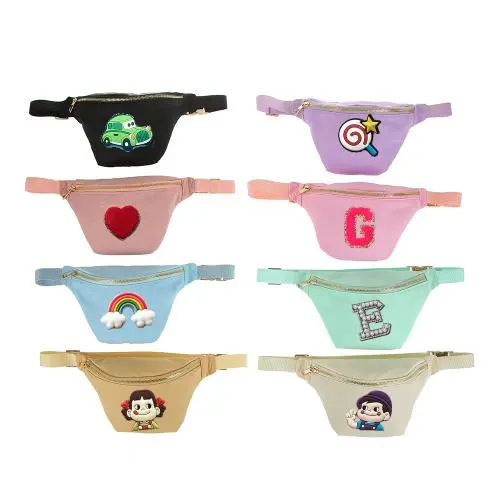 Multi Functional Colorful Cute Cartoon Fashion Nylon Custom Logo Teens Adults Waist Pack Bag Children Kids Fanny Pack