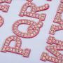 Custom Embroidery Letters Alphabet Glitter Letters Patch Rhinestone a Set  A-Z 26 Letter Embroidered Patches