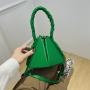 2023 Women'S New Fashion Thread PU Bag Fried Dough Twists Woven Portable Bucket Bag bolsos-para-mujeres-