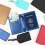 ZR552 New PU Cross Pattern Passport Bag Baggage Tag Travel Document Luggage Tag Passport Cover Multi Card Wallet Passport Clip
