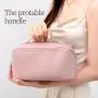 Custom Women Makeup Bag Pouch PU Leather Cosmetic Bags Large Capacity Partition Storage Waterproof Travel toiletry bag woman