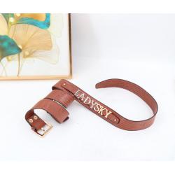 hot ladies belt quality personalized women belt with letter metal Belt in the jeans or in the skirt customization letter logo
