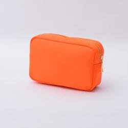 Stock RTS S M L XL Orange Custom Embroidery Stuff Skin Wash Waterproof Nylon Travel Bag Gift Women Girl Makeup Pouch Bag