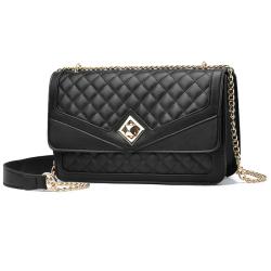 KBW716 Crossbody Bags for Women Leather Quilted Shoulder Bag with Chain Strap Trendy Clutch Satchel Ladies Evening Bag
