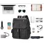 OME904 New Vintage Men And Women Backpack PU Leather Simple Business Men Computer Bag Big Spacy Travel Bag Student Backpack