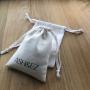 8 ounces White Canvas Cotton Drawstring Bag With Custom Logo Jewelry Pouch