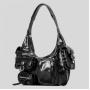 2024 Custom Oiled Waxed Vegan Leather Hobo Shoulder Bags For Motorcycle Women