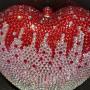 Mixed color diamond inlaid pink heart full of water diamond and peach heart, small and compact women's handbag in hand