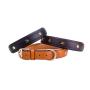 Leather Dog Collar Genuine Plain Leather Alloy Hardware Double D-Ring Decorative Medium Large Dog Collar
