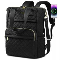 LOVEVOOK Trendy Diamond Quilted Convertible Backpack Cute Girls Travel College Carry on Bag with USB Port Women Laptop Backpack