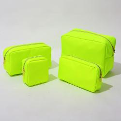 RTS 18 Color Available Women Make Up Vanity Bag Zipper Pouch Customized Bright Waterproof Nylon Pouch Bag Cosmetic