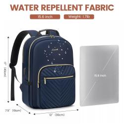 LOVEVOOK Stylish Quilted Smart school backpack with USB Port high quality waterproof business travel laptop backpack for women