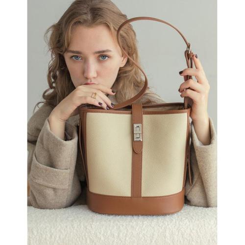 Wholesale Luxury Branded Women'S Purses Shoulder Bag Women Genuine Cowhide Leather Tote Handbags Crossbody Bucket Bags