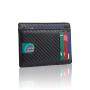 Minimalist Business Leather Credit Card Holder Small RFID ID Card Holder Carbon Fiber Wallet