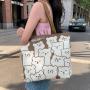 New high-capacity and minimalist canvas single shoulder handbag
