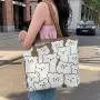 New high-capacity and minimalist canvas single shoulder handbag