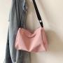 Korean Simple Large-capacity Shopping Bag Sen Series Art Canvas Shoulder Bag Wild Fashion Solid Color Handbag