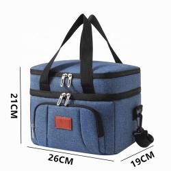 Adult Fitness Lunch Box Insulated Lunch Bag Large Cooler Tote Bag for Men Women Double Deck Cooler Bag