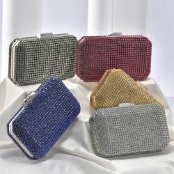 New double sided rhinestone dinner bag high-end dress diamond lady bag bridesmaid bride clutch crossbody bag wholesale