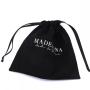 High End Custom Logo Design Black Suede Dust Bag For Handbag Packaging Shopping Gift Drawstring Suede Pouch