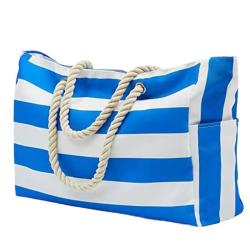 ZR940 Wholesale Customized High Quality OEM Striped Knitted Cotton Canvas Tote Bag Shopping Bag Beach Bag Rope Handle Vacation