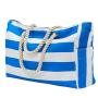 ZR940 Wholesale Customized High Quality OEM Striped Knitted Cotton Canvas Tote Bag Shopping Bag Beach Bag Rope Handle Vacation