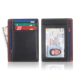 Factory wholesale men card holder leather name card bag rfid pu leather id card holder