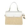2022 Factory Wholesale Womens Mini Straw Beach Hand Bags With Lock Crossbody Bags Pu Leather Natural Raffia Ladies Handbags