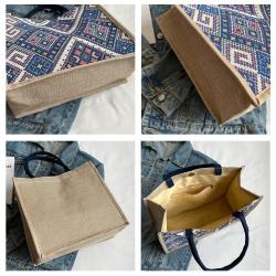 ZF033 Female New Fashion Canvas Tote Bag Ethnic Style Student Handbag ECO-friendly Travel Retro Polyester Cotton Shoulder Bag