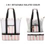Tote Mesh Beach Bag with Cooler Sections Pool Bag for Women Detachable Insulated Picnic Bag