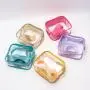 RTS Stock Pink Girls Mini Clear Crossbody Bag Stadium Approved Messenger Bag PVC Transparent Shoulder Bag With Adjustable Strap