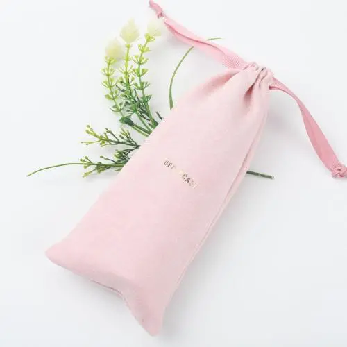 Wholesale Hot Stamping Suede Pouch Drawstring Dust Bag Pink Suede Gift Bag For Jewelry