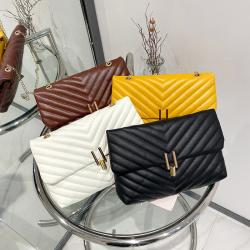 New Wave Shaped Embroidered Small Shoulder Bag Handbag Simple Fashion PU Leather Ladies Crossbody Bag