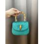 Sac A Main De Lux Borsa Donna New Arrivals Genuine Ostrich Skin Leather Crossbody Bags Bamboo Handle Women Designer Handbags