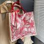 Senior Sense Large Capacity Canvas Bag New Fashion Shopping Bag Ins Hand Bill Shoulder Tote Bag