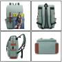 Custom Slim Business Backpack Multi Functional Vintage Canvas Flap Backpack Buckle Decor Laptop Daypack