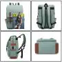 Custom Slim Business Backpack Multi Functional Vintage Canvas Flap Backpack Buckle Decor Laptop Daypack