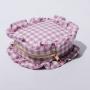 Kemay No MOQ Nylon Zipper Pouch Portable Personalized Gingham Ruffles Small Cosmetic Storage Wash Bag Mini Make Up Bags
