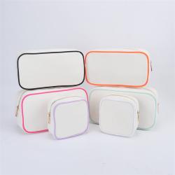 Keymay New Design Popular S M L XL Multi-color Personalized Letter custom Canvas Makeup Bag Canvas Pouch Canvas Cosmetic Bag