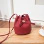 Women's Lychee Pattern Bucket-Shaped Shoulder Bag 2024 Summer Autumn Korean Version New Cross Body Small Bag Shoulder Bag
