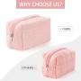Cozy Plush Makeup Bag Fluffy Fuzzy Cosmetic Pouch Large Capacity Soft and Adorable Pillow-shaped Travel Toiletry Bag