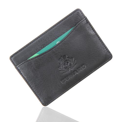 Custom leather business card holder wallet leather id card holder rfid smart card holder wallet