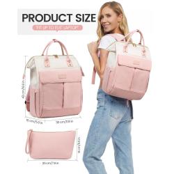 LOVEVOOK Fashion Business Computer Daypack with Charging Port Organizer Pouch 15.6 17 Inch Work Travel Laptop Backpack for Women