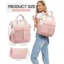 LOVEVOOK Fashion Business Computer Daypack with Charging Port Organizer Pouch 15.6 17 Inch Work Travel Laptop Backpack for Women