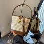 ZWY086 2024 Fashion Women Tote Straw Beach Bag Summer New Casual Daily Bucket Bag Wholesale Hot Sale Woven Crossbody Bag