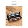 ZF258 Men Long Soft First Layer Cowhide Money Clip Zipper  Pockets Checkbook Cover Slim Card Holder Simple Coin Wallet